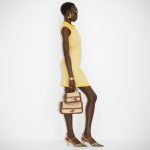 Baguette Mini Brown Leather and Macramé Bag - Image 6